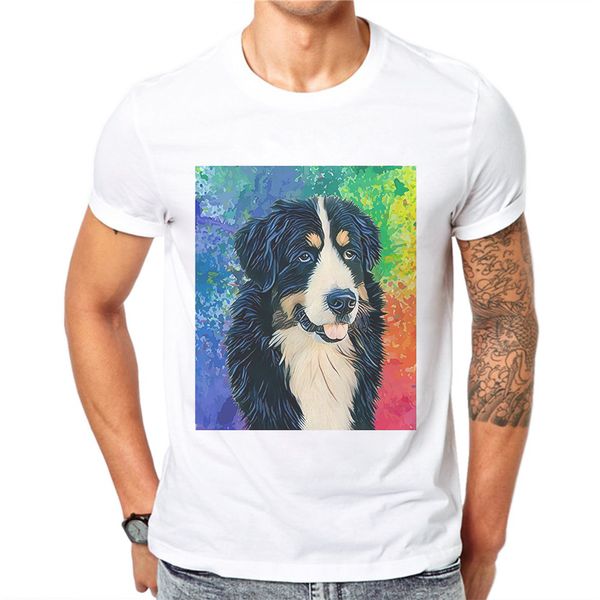 

new arrival men t shirt hipster creative dog print border collie tee shirts short sleeve casual mens t-shirt cotton male clothes