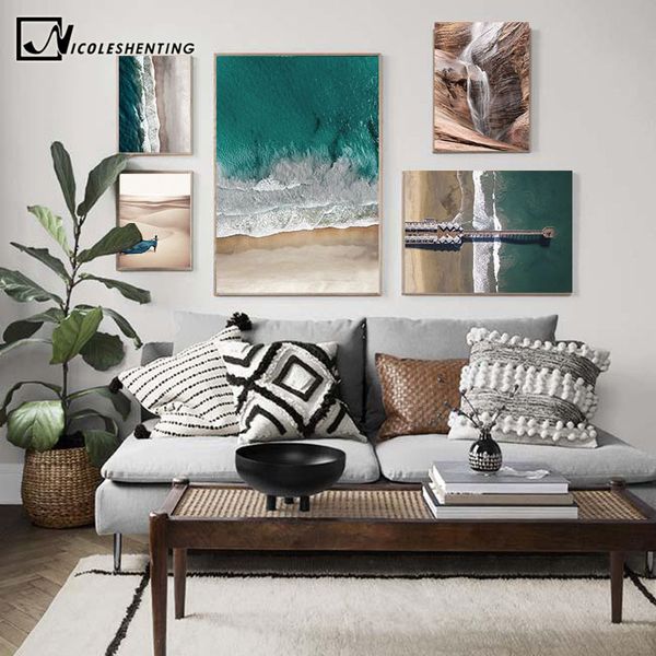 

sandy beach ocean picture скандинавский плакат nordic пейзаж print wall art холст картина природы декора гостиной