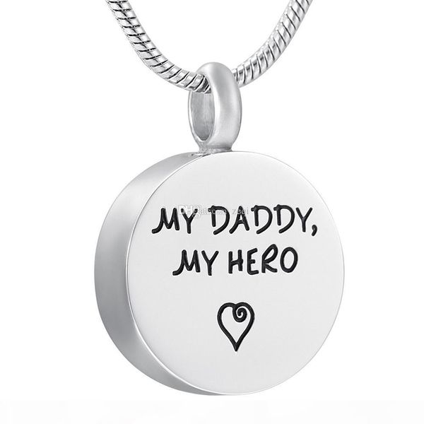 

my daddy, my hero' name necklace personalized memorial ash keepsake pendant silver tone cremation urn pendant funeral jewelry fre