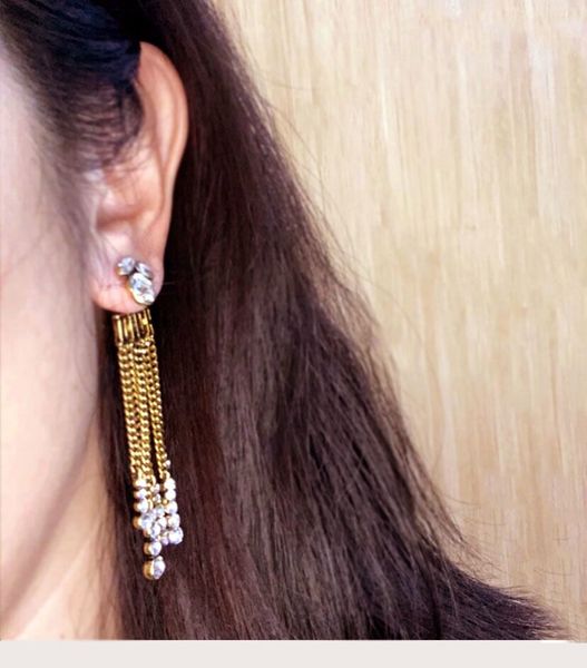 

pendant earrings band brass plated gold color sterling silver needle allergy proof letter earrings temperament femalev arious dd 2072102b, Golden