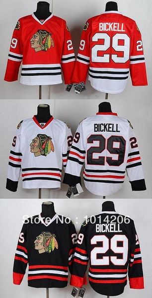 

bryan bickell #29 jersey mens's chicago blackhawks hockey jersey red white black custom any name any number hockey jerseys wholesale, Black;red