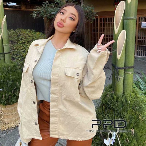 

spring women casual cotton denim coats solid high street style streetwear long sleeve vintage women jackets, Black;brown