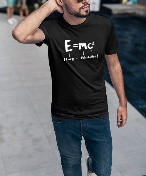 

смешной math energy равное milk добавить площади кофе теория относительности повседневная футболка с коротким рукавом мужская футболка мода