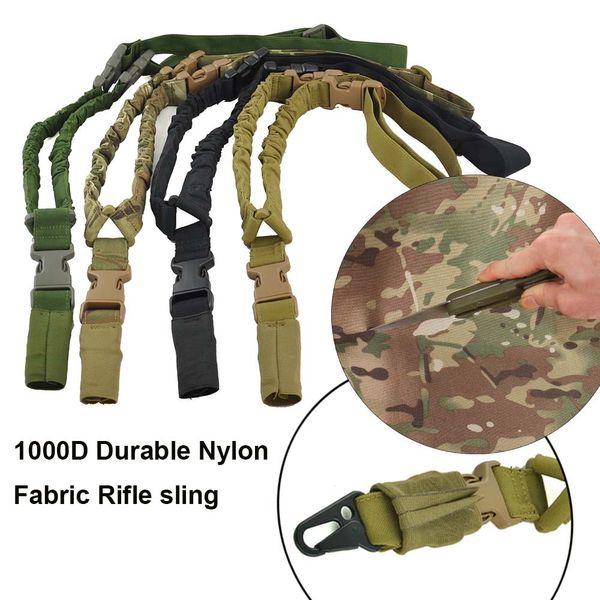 

1000d nylon tactical rifle gun sling waterproof and durable 1 single point shoulder strap sling for outdoor hunting cs cosplay games