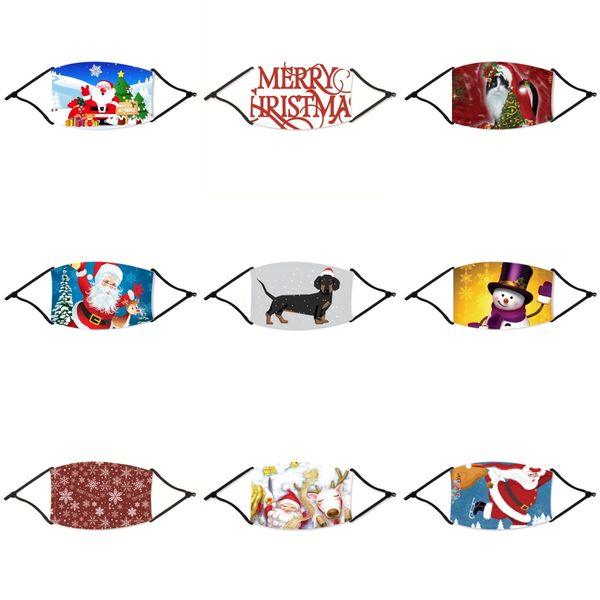 

child face christmas mask dustproof washable valve christmas mask reusable anti-dust ice silk cotton christmas masks 4 colors#52233, Black
