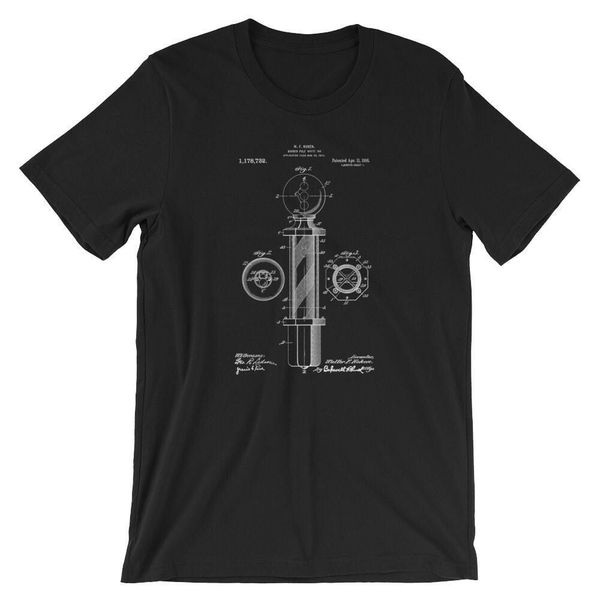 

barber pole patent t-shirt 100% soft cotton premium tee on black, white or graymen's lastest 2019 simple style design men