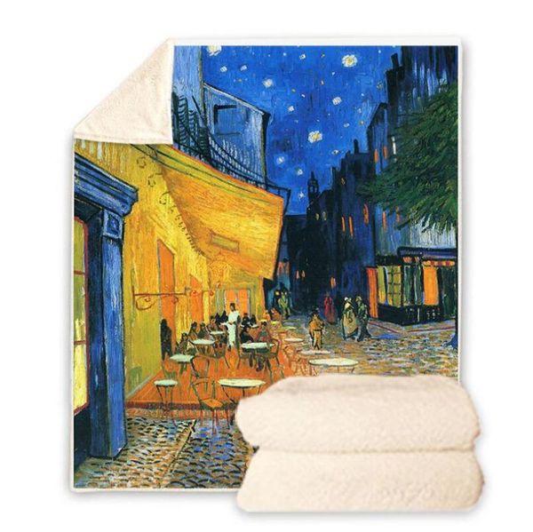 

blankets gogh oil painting 3d printed sherpa blanket couch quilt cover travel bedding velvet plush throw fleece bedspread v16