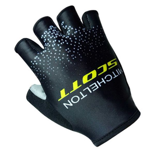 

2018 scott cycling bike bicycle team antiskid gel sports half finger silicone gloves size:s-xl, Black