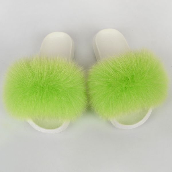 

real fur slippers fur white home wear soft bottom non-slip womens slippers sandals, Black