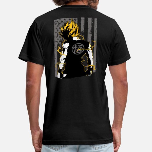 

american super saiyan goku t shirt men designer 100% cotton crew neck homme fitness new style spring autumn trend shirt