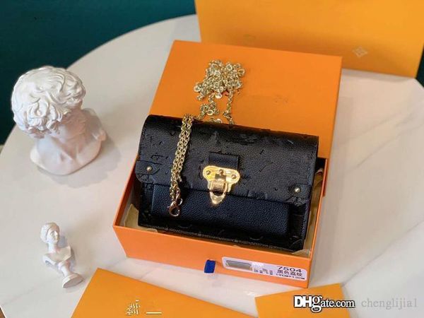 

female presbyopic embossing genuine leather handbag chain bag one shoulder bucket woman oblique cross product girls women purses handbags