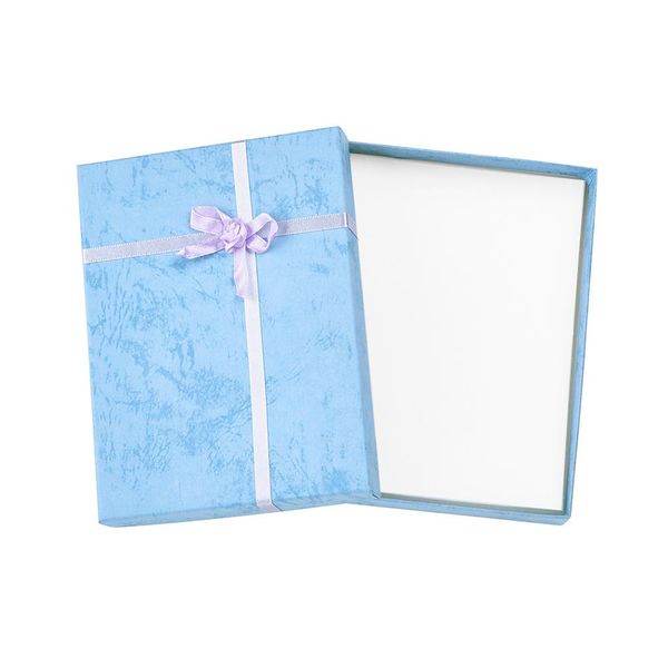 

6pcs rectangle jewelry cardboard boxes with satin ribbon sponge packaging box for necklace ring earring setting 160x120x30mm t200808, Black;white