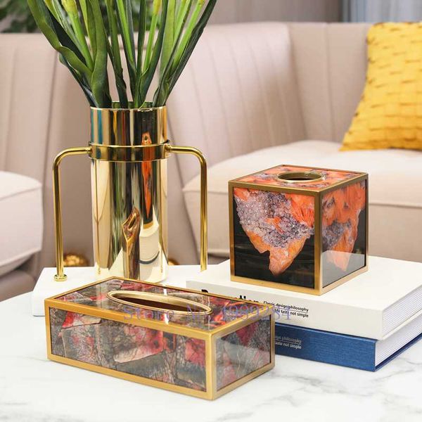 

creative bamboo tissue box marble gold brass border napkin holder deskstorage box living room modern home decoration