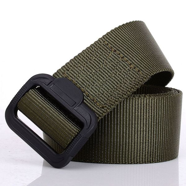 

smooth buckle plastic buckle nylon belt outdoor belt men and women leisuremilitary training canvas pants with security, Black;brown