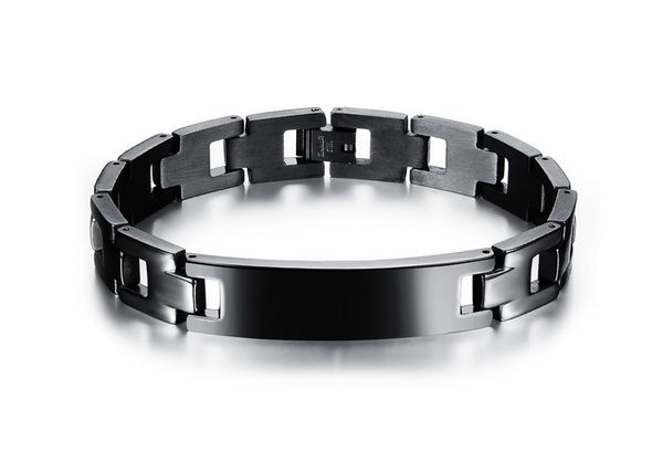 

Health Energy Bracelet Bangle English Bible Titanium Stainless Steel Cross Letter Prayer Bracelets for Men Black Jewelry by DHL