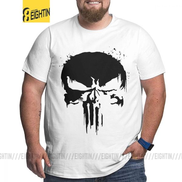 

the punisher skull t shirt for men cotton t-shirts fitness memento mori skull tall big fat tee shirt short sleeve clothes 6xl