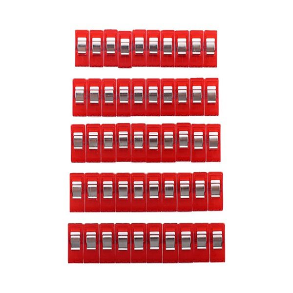 

50pcs plastic red for fabric quilting craft sewing holder crochet clips clover