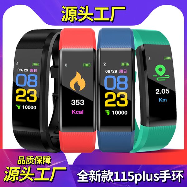 

115plus smart athletic bracelet step count heart rate blood pressure information prompt calling watch smart bracelet
