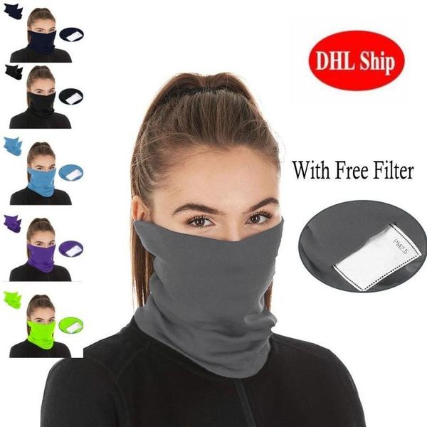 

New Outdoor Sports Cycling Camping Mask For Unisex Adults Head Scarves Neck Wrap Gaiter Face Mask Seamless Magic Scarf With PM 2.5 Filter