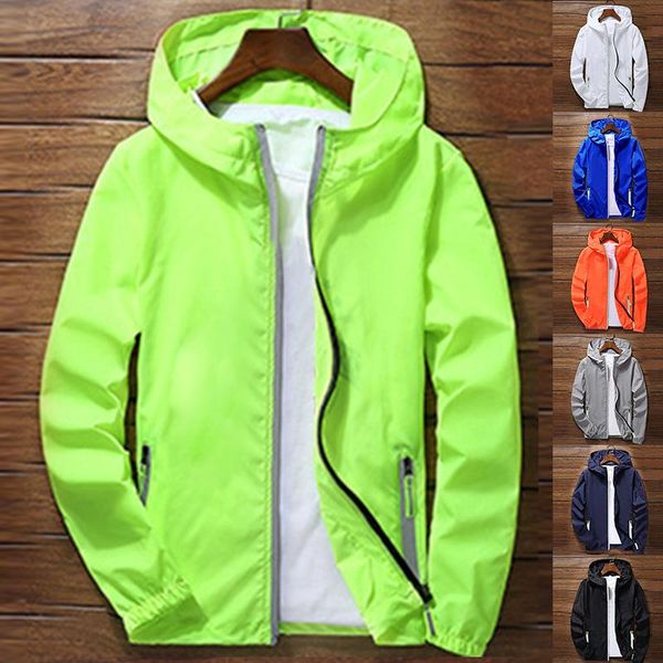 

jacket men sport outdoor cycling thin coat jackets casual loose men's windbreakers jacket male's waterproof outwear reflective, Black;red