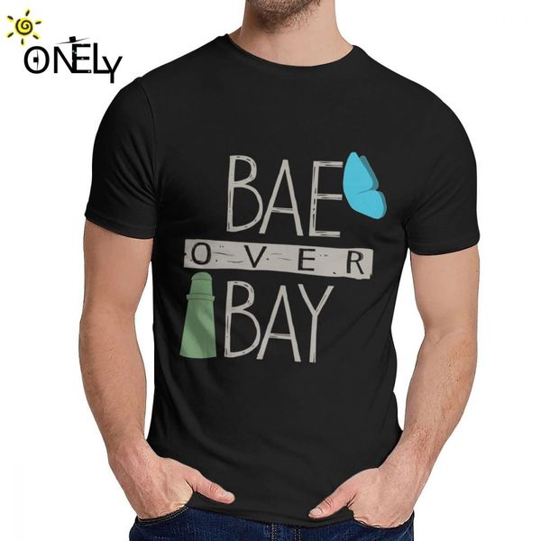 

man's t-shirt life is strange bae over bay great geek crewneck cartoon print tee shirt