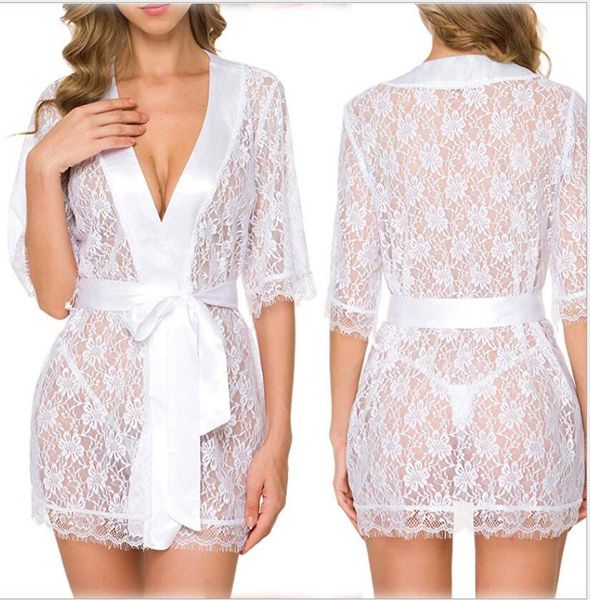 

s-xxl синего lady nightdress set sexy нерегулярной ресница кружево perspective белье бикини бюстгальтер panty nightgown набор женщины пижама, Black;red