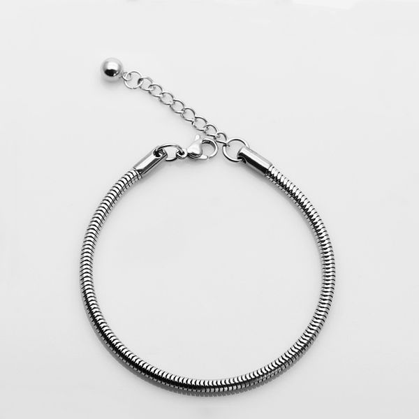 

fashion titanium steel round snake bracelet stainless steel snake bone chain female thin simple trend jewelry sale, Black