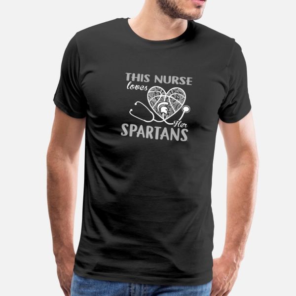 

michigan state spartans this nurse heart t shirt men designs short sleeve crew neck homme crazy building spring autumn vintage shirt
