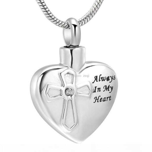 

оптовое сердце кремация урна ожерелье для пепла из нержавеющей стали мемориала keepsakes эша ювелирных изделий, Silver