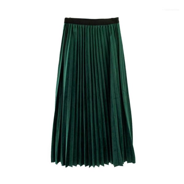 

emprie vintage high street spring autumnpencil dress womens skirts fashion sweet velet pleated skirts natural color, Black