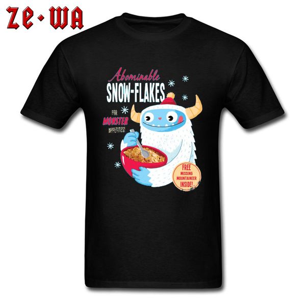 

abominable snow-flakes monster designer men t-shirts o neck short sleeve 100% cotton europe t-shirts father's day