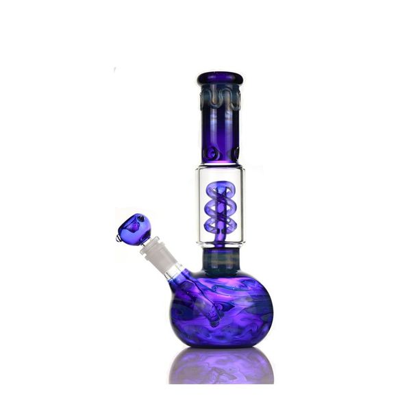 New estilo Bongs de água de 11 polegadas Bongo de vidro azul com coletor de gelo cachimbo de cachimbo de cachimbo