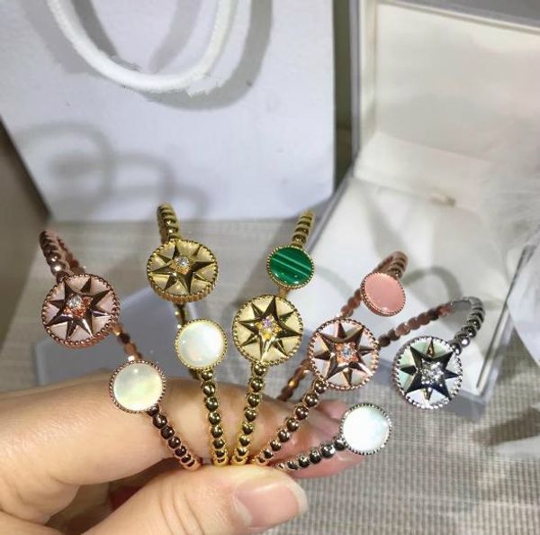 

European designer ROSE DES VENTS bracelet Compass rose star Open hand bracelet D Modelling women luxury bracelet Valentine gift