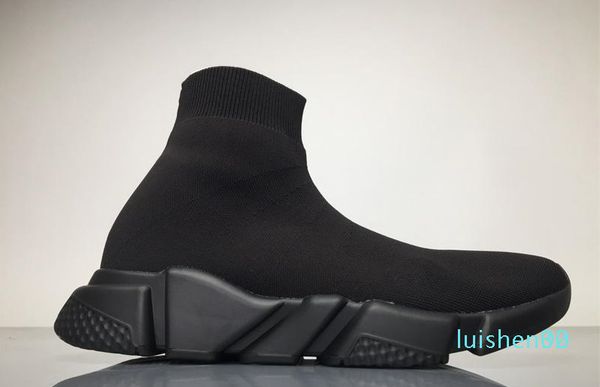 

paris designer speed trainer stretch knit mid black white fashion sneakers breathable socks shoes men and women casual shoes fashiona l30