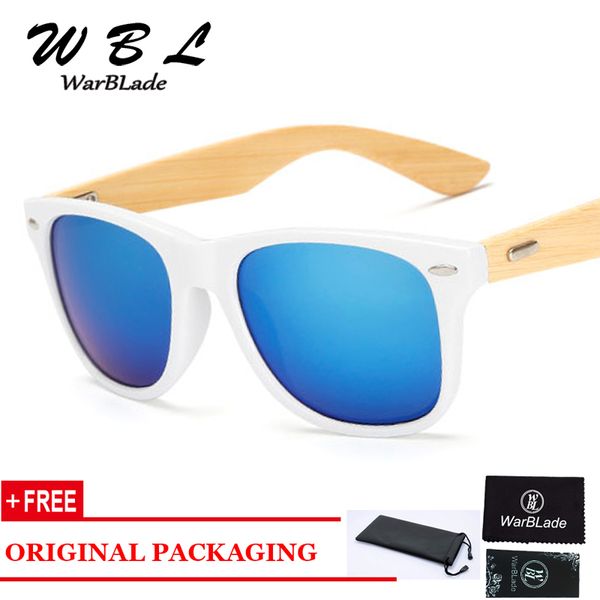 

warblade 16 colors bamboo sunglasses men wooden sunglasses brand designer mirror original wood women sun glasses retro, White;black