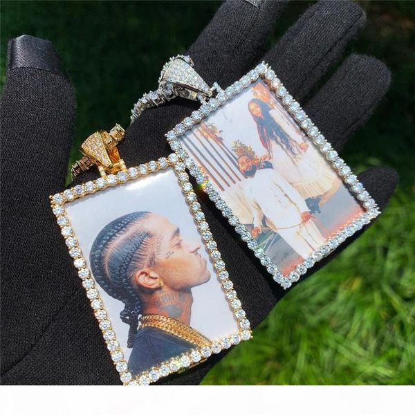 

customized ps necklaces gold plated p memory pendant necklace bling zircon paved hip hop necklaces with rope chain for men women, Silver