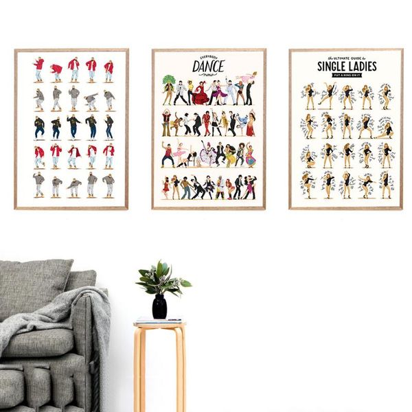 

paintings dance guide poster and print let's dancing painting on the wall decor for your home hd picture nordic style