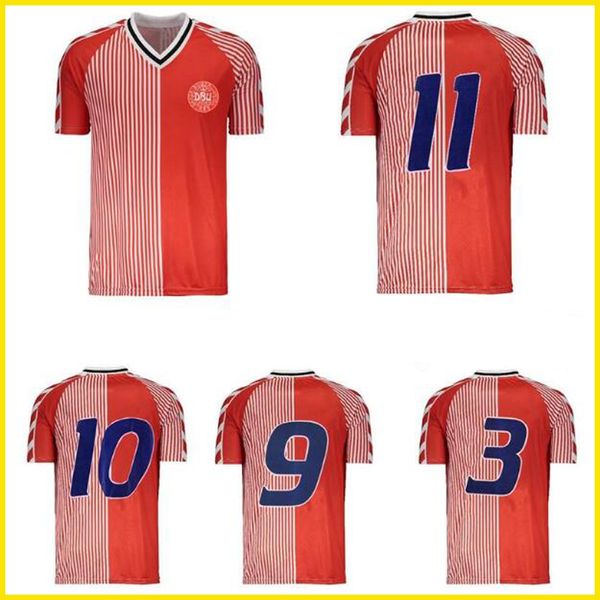 

1986 denmark world cup retro soccer jerse 86 91 denmark national team michael laudrup elkjær berggreen olsen vintage classic football shirt, Black