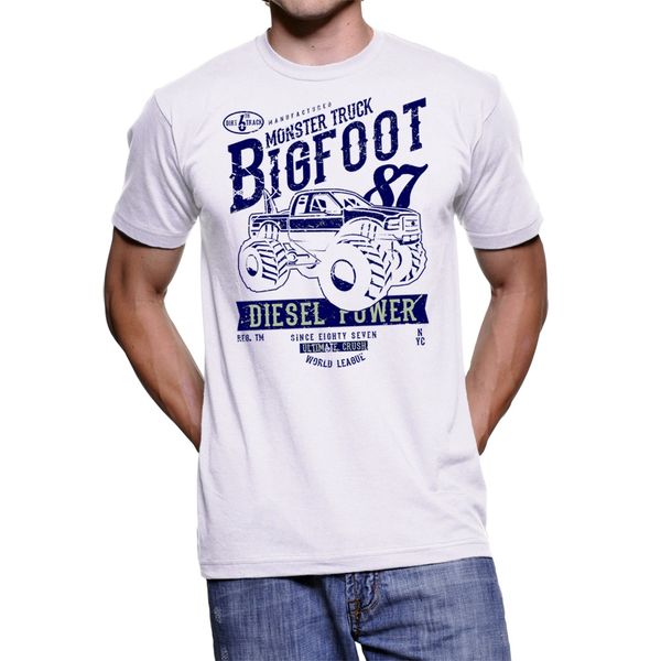 

2019 новое лето t - shirt uomo big foot truck vintage прохладный мужчины футболку