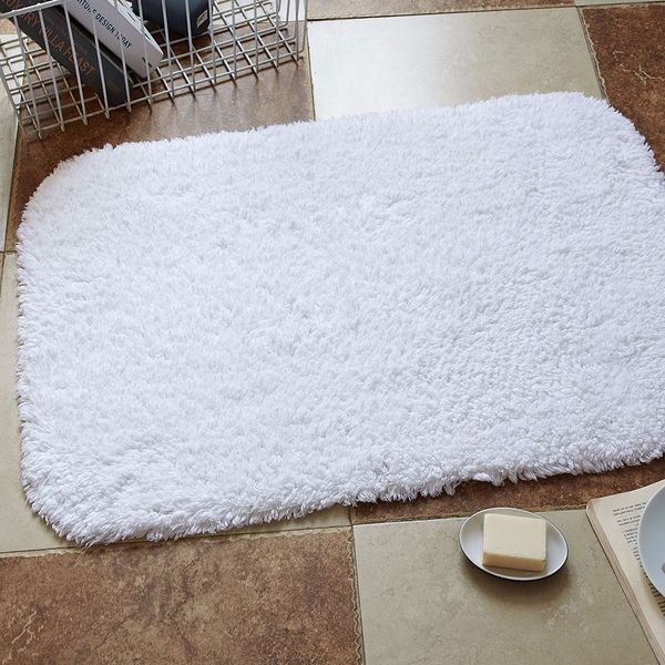 

solid strong absorbency rug living room carpet long hair white floor mat bedroom