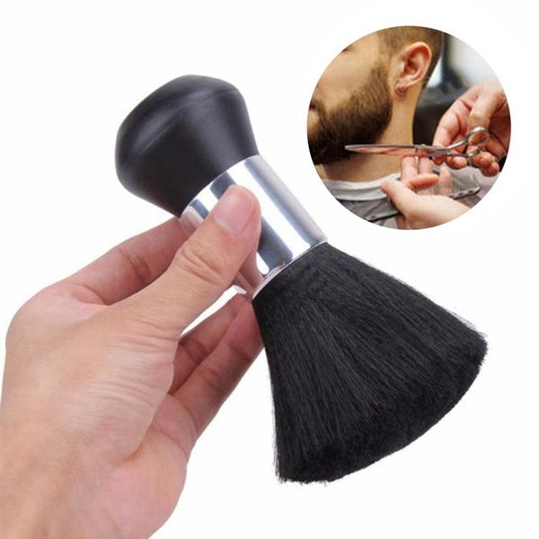 

hair brushes 1pc professional soft black neck face duster barber clean hairbrush salon cutting hairdressing styling makeup tool, Silver