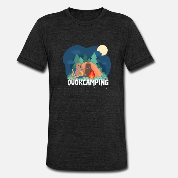 

quokka camping t shirt men knitted cotton size s-3xl novelty crazy breathable summer style slim shirt