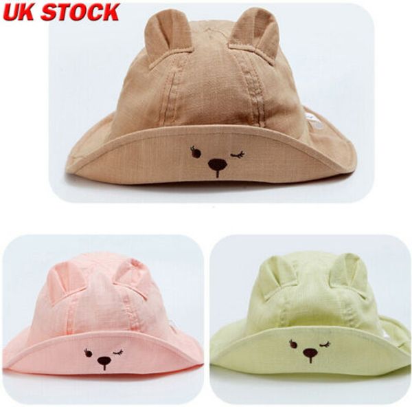 

girls baby kids solid cotton beach cap bow flower cute summer bucket sun hat, Blue;gray