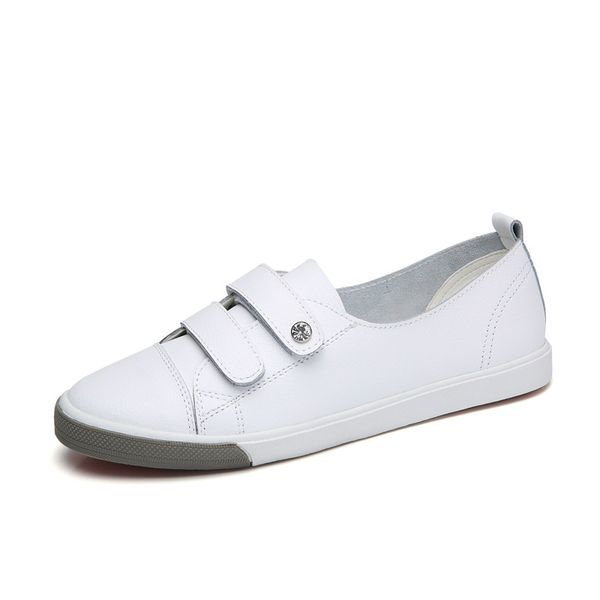 

2020 autumn women flats ladies slip on ballet flats loafers leather shoes women casual boat shoes ladies white sneakers, Black