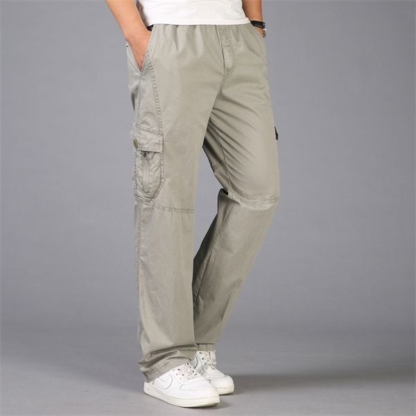 

spring summer fashion men pants casual cotton long pants straight joggers male fit plus size 5xl 6xl business trousers for men, Black