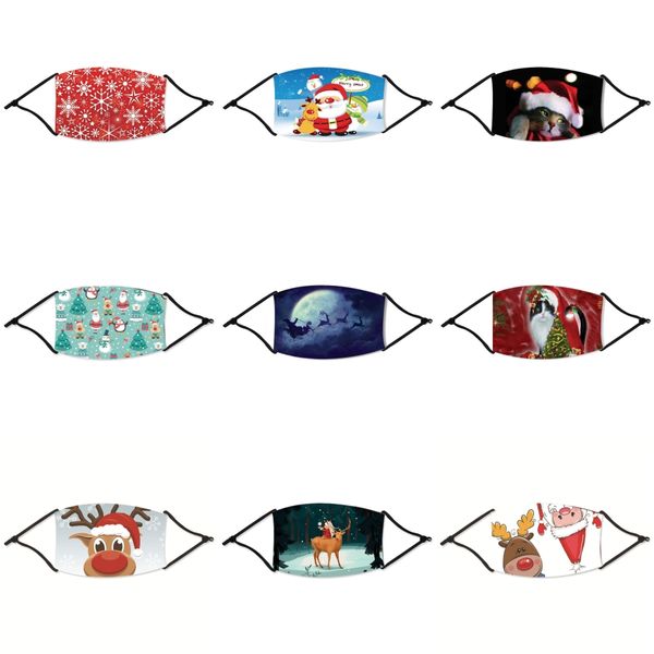 

100 1pcs kids cotton face christmas masks cartoon children cloth mouth anti exhaust dust sun block colorful christmas masks nonwoven chri#56, Black