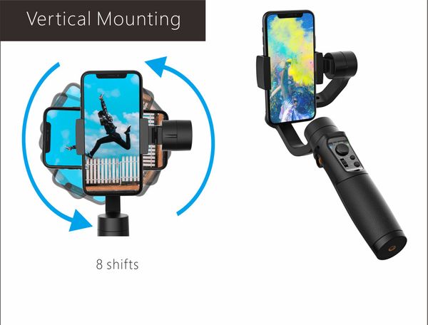 

3-Axis Smartphone Gimbal Handheld Stabilizers Live Broadcast Fashion Anti-shake Selfie Stick APP Control Fast Follow Steady Stabilizers