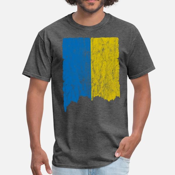 

ukraine flag vintage used look t shirt men printing 100% cotton crew neck homme loose new fashion summer style standard shirt