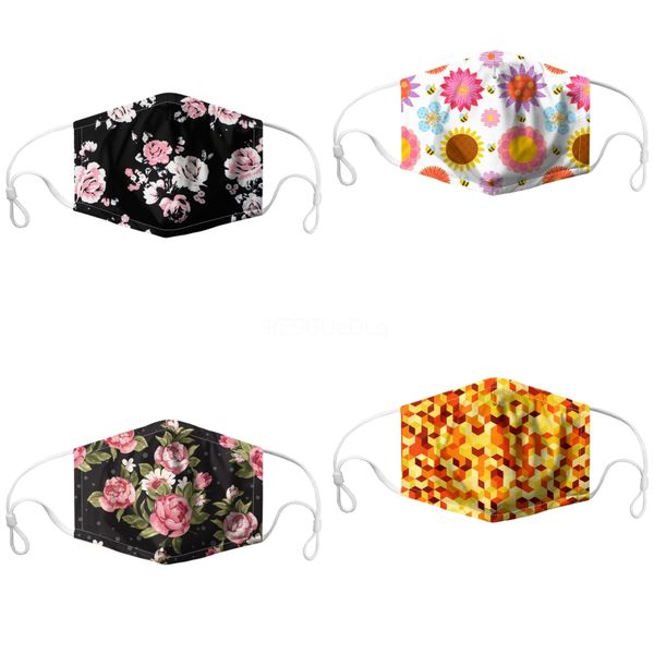 

cartoonface mask mascherine animal print anti dust reathable mouth face masks#596#242, Black