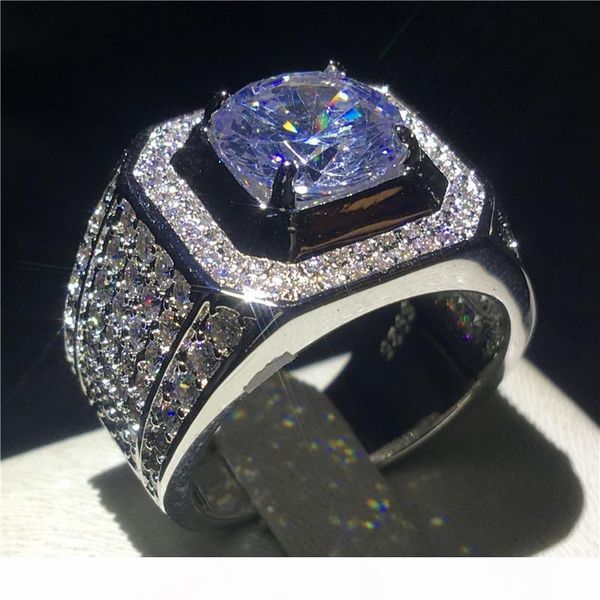 

choucong luxury самец кольцо большого 3ct алмаз 925 кольцо стерлингового серебро обручального обручальное кольцо для мужчин fine jewelry, Slivery;golden